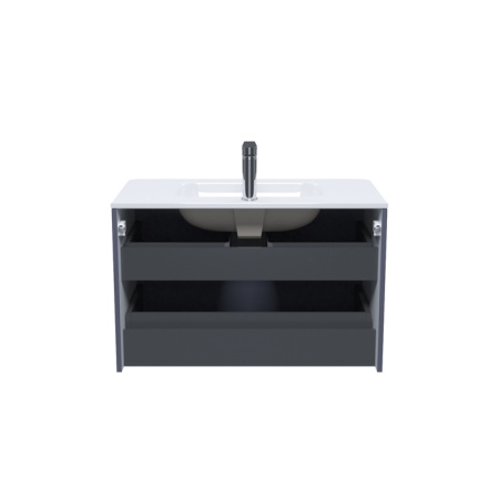тумба с умывальником подвесная,80 см iddis edifice edi80d0i95k, цвет темно-серый.