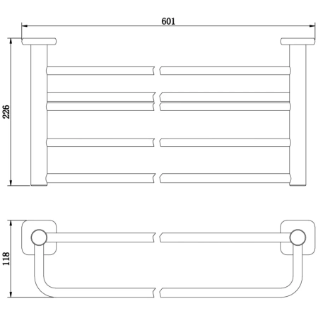 полка для полотенец wonzon & woghand ww-v1901-gm 60,1 см, темный графит матовый