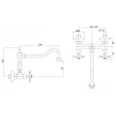 смеситель для кухни cezares golf-llp-02 бронза