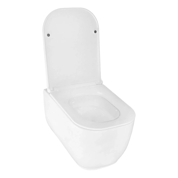 унитаз azario riano az-2808e подвесной, безободковый, с сиденьем микролифт, слив "торнадо", 49x34.5x35 см, белый