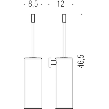 ершик для унитаза colombo design plus w4962.hps1 настенный, металл, пластик, zirconium