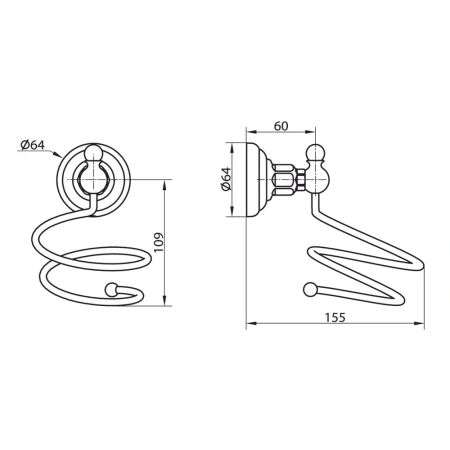 держатель для фена elghansa praktic prk-890-gold цвет золото