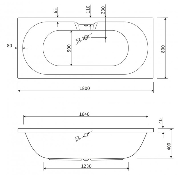 акриловая ванна cezares calisto 170x70 calisto-170-70-45-w37 без гидромассажа