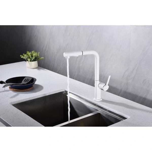 смеситель для кухни paulmark neo ne214419-431, цвет белый