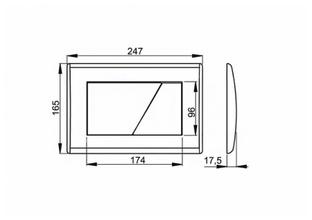 кнопка для инсталляции alcaplast m172 для унитаза, пластиковая, хром матовый