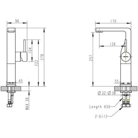 смеситель для раковины bravat arc f16061k-a2-eng