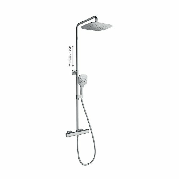 душевая система ravak 10° free td f 091.00/150 x070141 с термостатом хром
