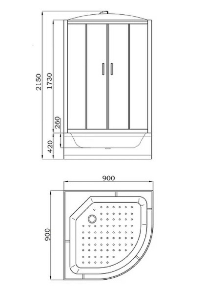 душевая кабина parly tomorrow 90x90 ef921 без гидромассажа