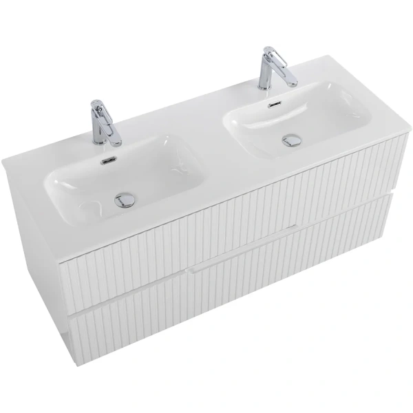 тумба под раковину cezares duet duet-n-1200-2c-so-2-bl 120 см, подвесная, bianco lucido
