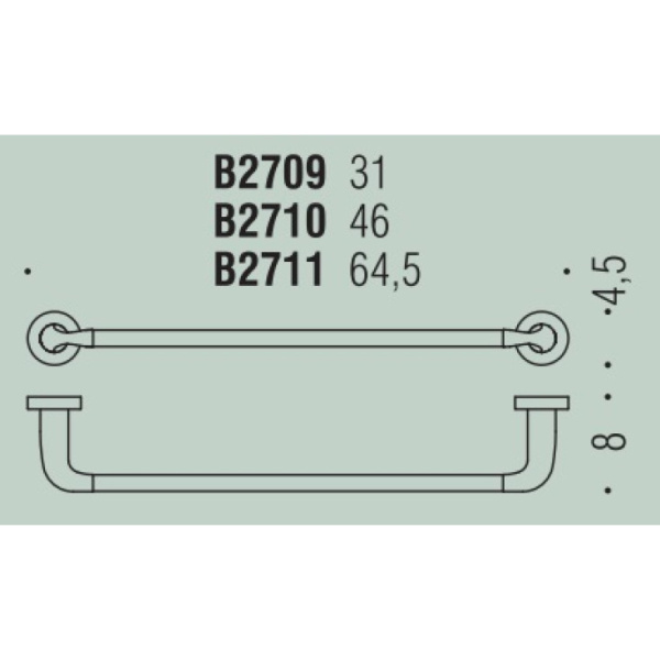 Поручень для ванной Colombo Design Basic B2709