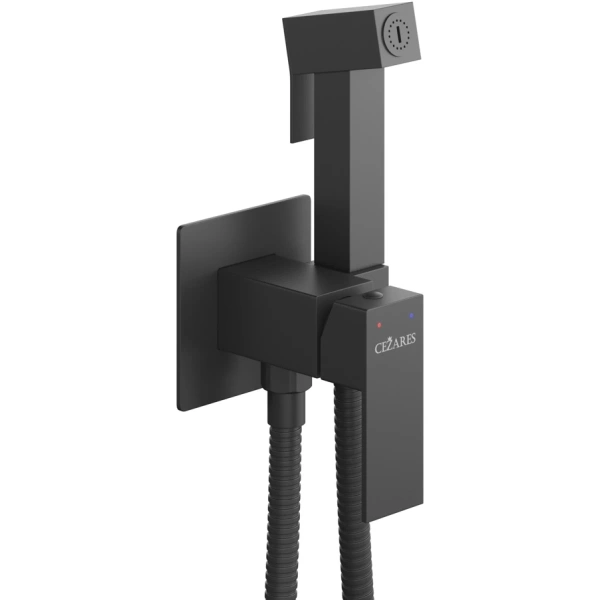 гигиенический душ cezares slider slider-dif-nop со смесителем, черный матовый