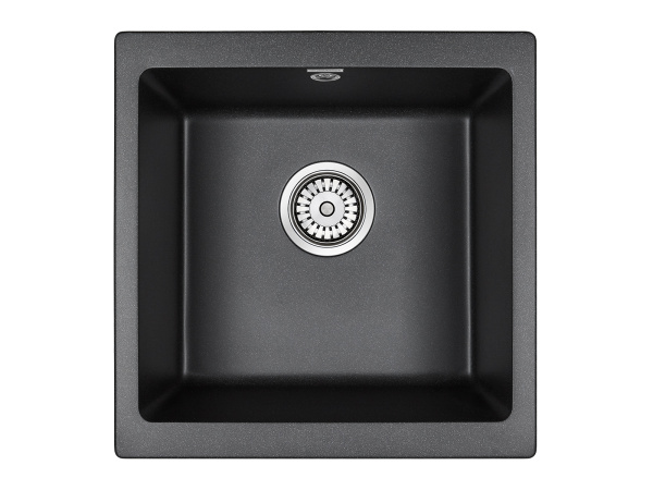кухонная мойка 445 мм paulmark gera 50 pm104546-bl, it-granit, цвет черный.