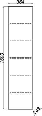 шкаф-пенал aqwella 5 stars mobi 35 белый, бетон светлый