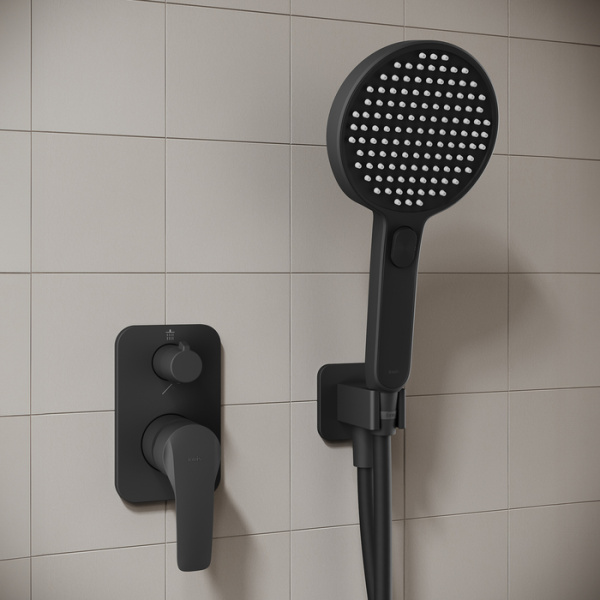 душевой комплект iddis optima home ophbl02i67 253,9 мм, черный матовый