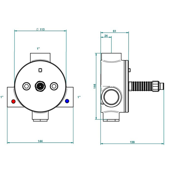 встраиваемая часть термостата на 1" thg general items g00-a00-8300