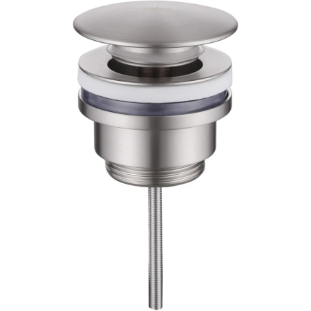 Донный клапан Abber AF0012SP для раковины, без перелива, фиксированный, сатин