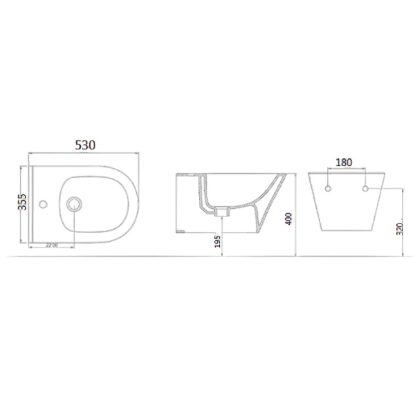 биде boheme avva 974-b подвесное черное матовое