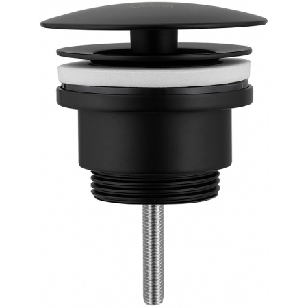 Донный клапан Abber AF0012B для раковины, без перелива, фиксированный, черный матовый