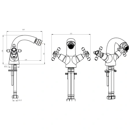 смеситель boheme royal cristal 316-royal/crst для биде