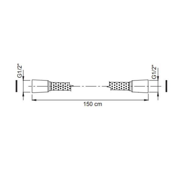 шланг для душа 1500 мм.fima carlo frattini spillo steel f2957ninox, цвет: inox/черный матовый