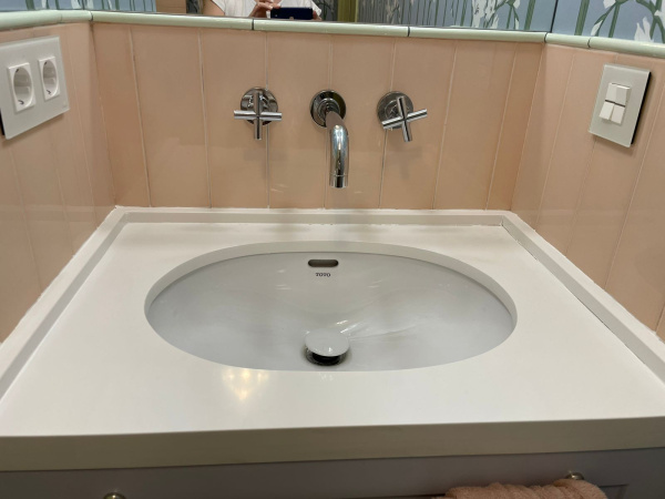 раковина toto public lw546b встраиваемая снизу, 55x40 см, белая