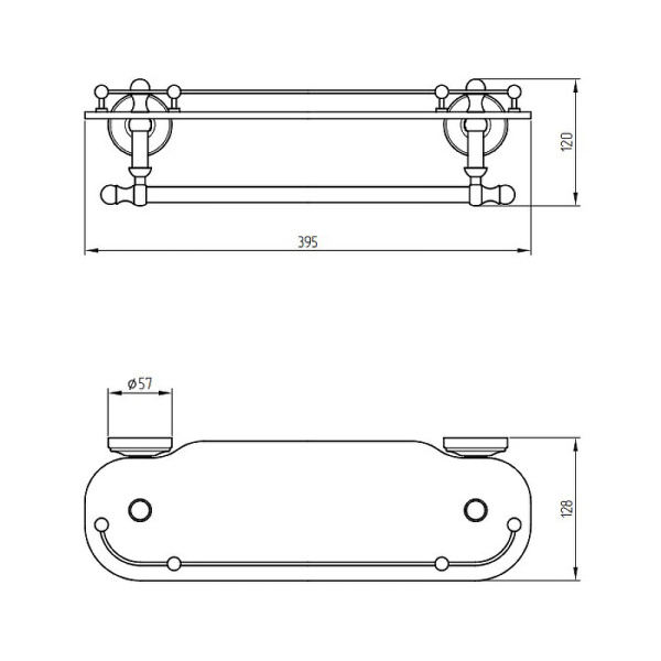 Стеклянная полка Migliore Mirella 17179 цвет бронза