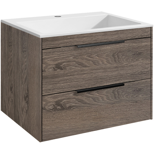 тумба под раковину vincea chiara 2d 60 vmc-2c2600ro подвесная r.oak