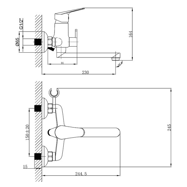смеситель для ванны lemark partner lm6513c универсальный хром