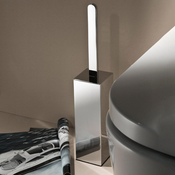 Ёршик для унитаза напольный Bertocci Polo 141 5722 6050 , белый/никель брашированный