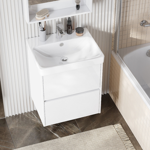 тумба под раковину aquaton сканди 55 1a251701sd010 подвесная белая