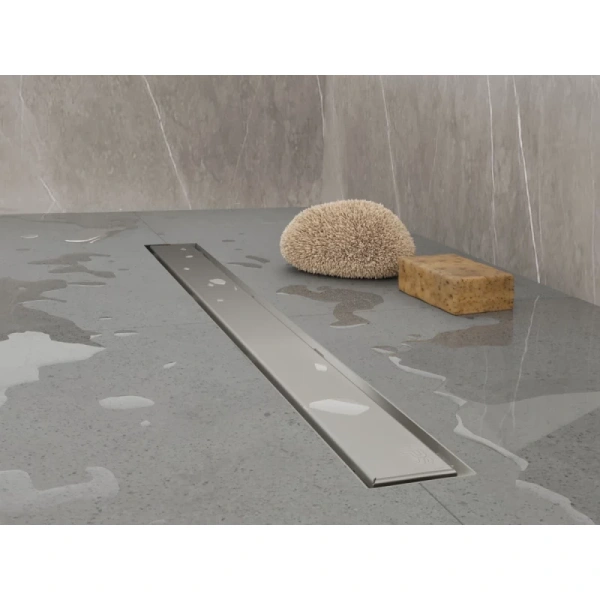 душевой трап (лоток) plumberia selection linear psl100mt 100 см, с решеткой, 2 в 1 под плитку, нержавеющая сталь