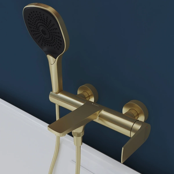 смеситель aqueduto linha lin0650 для ванны и душа, золотой матовый