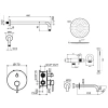 душевой комплект plumberia selection ixo kitxo19cr260 250 мм, со смесителем, хром