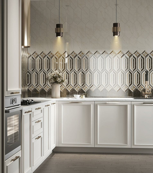 Керамическая плитка Kerama Marazzi Бикуш бежевый светлый глянцевый 35001 настенная 14х34 см