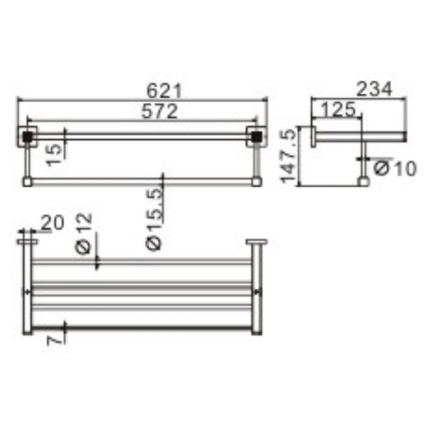Полка для полотенец CeramaLux Venezia 88610-1 Хром