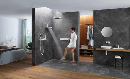 боковой душ hansgrohe rainfinity 500 1jet с полкой, хром