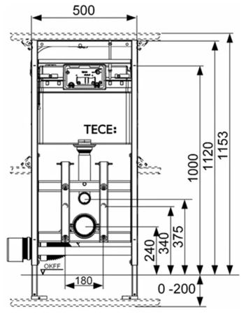 система инсталляции для унитазов tece lux tecelux 9600200
