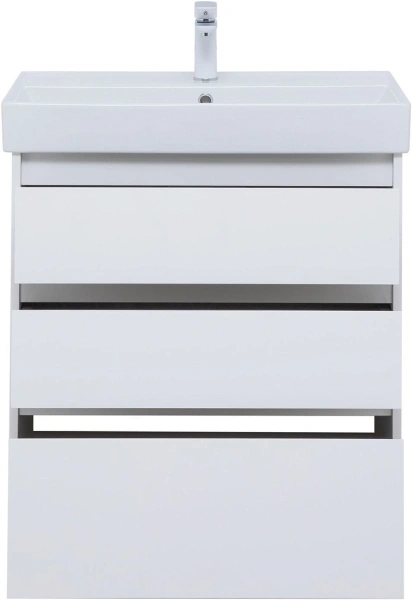 тумба под раковину aquanet nova lite 75 белый глянец, 3 ящика, 00302472