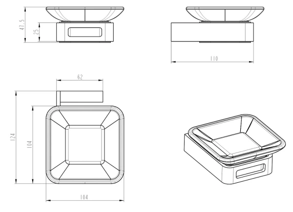 Мыльница Boheme Q 10943-MG Золото матовое Мыльница Boheme Q 10943-MG Золото матовое