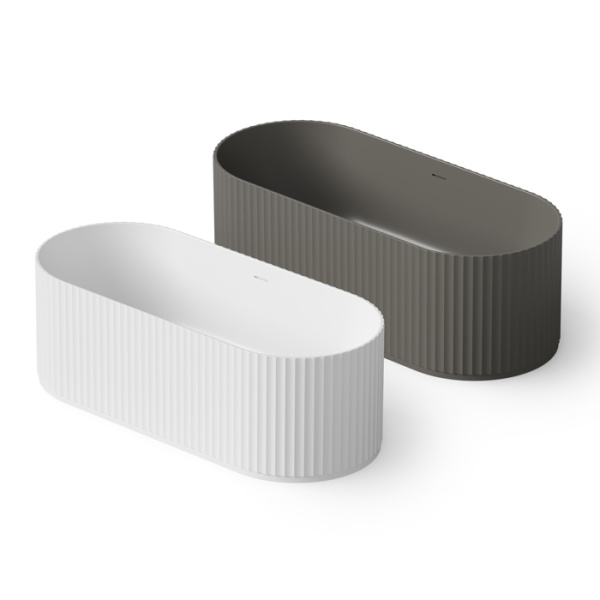 ванна dea design stripes dd8803 1700 18 отдельностоящая, solid surface, 170х72х56см., white №18