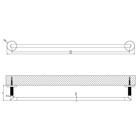 gessi gessi ingranaggio полотенцедержатель, 60 см, цвет: finox brushed nickel