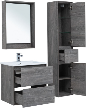 тумба под раковину aquanet милан 00339966 64x46.3 см, дуб рошелье