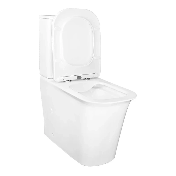 унитаз компакт azario velise az-1222a напольный, безободковый, с бачком и сиденьем микролифт, 62.5х35.5х81 см, белый