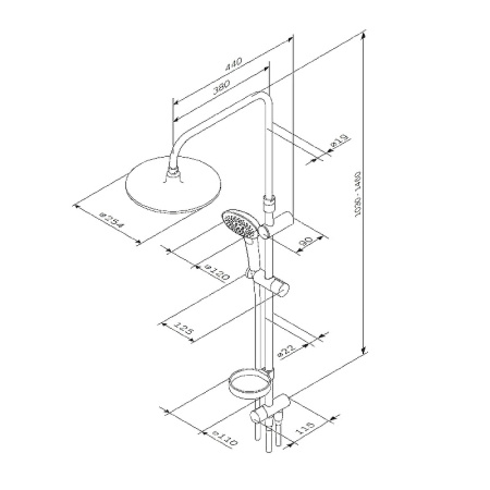 душевая стойка am.pm spirit v2.0 f0770a100