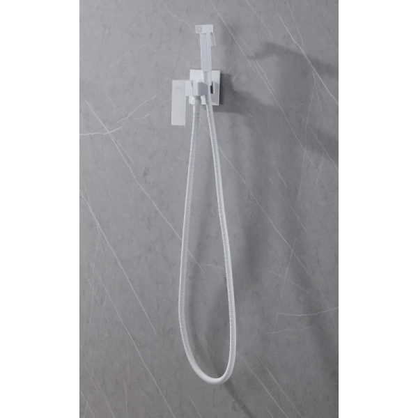 гигиенический душ abber daheim af8226w со смесителем, белый матовый