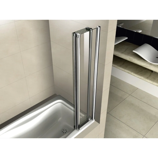 шторка на ванну cezares pratico 120 pratico-v-5-120/140-c-cr профиль хром стекло прозрачное