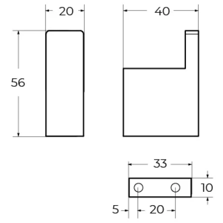 крючок cezares slider slider-hk-01 для ванны, хром