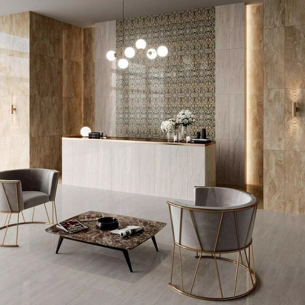 Керамическая плитка Kerama Marazzi Эвора бежевый светлый глянцевый обрезной 13115R настенная 30х89,5 см