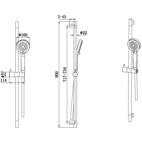душевой гарнитур allen brau eclipse 5.e1008-bn никель брашированный