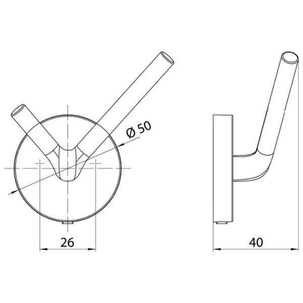 Крючок для полотенец двойной Emco Round 4375 001 01